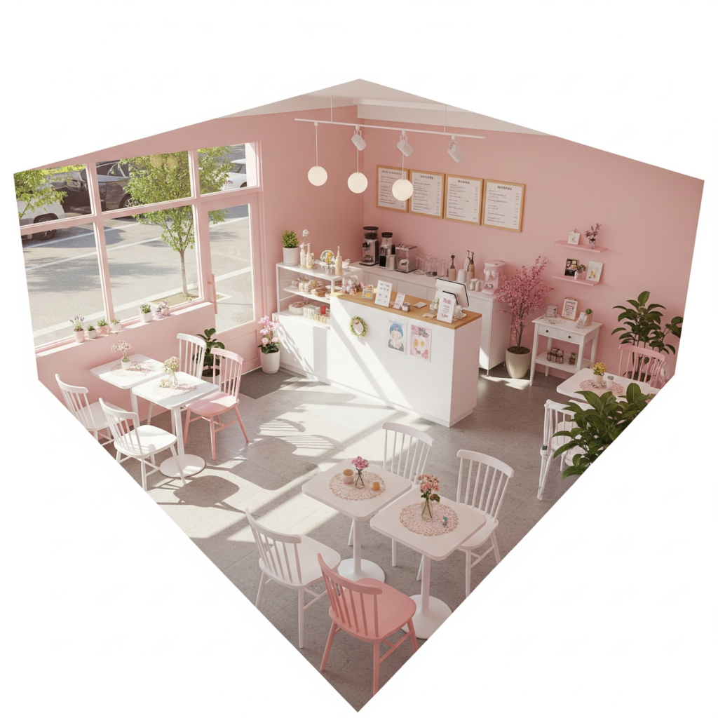 pink small cafe